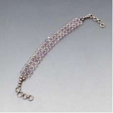 Amethyst Beads Silver Bracelet