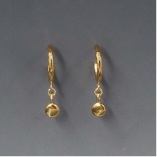 Gold Hoop Disc Drop Earrings