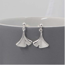 Silver Art Deco Fan Earrings