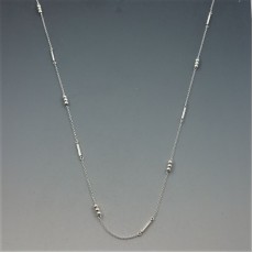 Art Deco Style Silver Bar Long Necklace