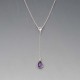 Amethyst Silver Lariat Necklace