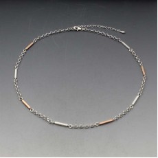 Rose Gold and Silver Chain Necklace