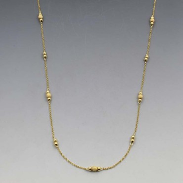 Long Gold Beads Necklace