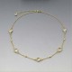 Gold Station Necklace with Crystal Quartz